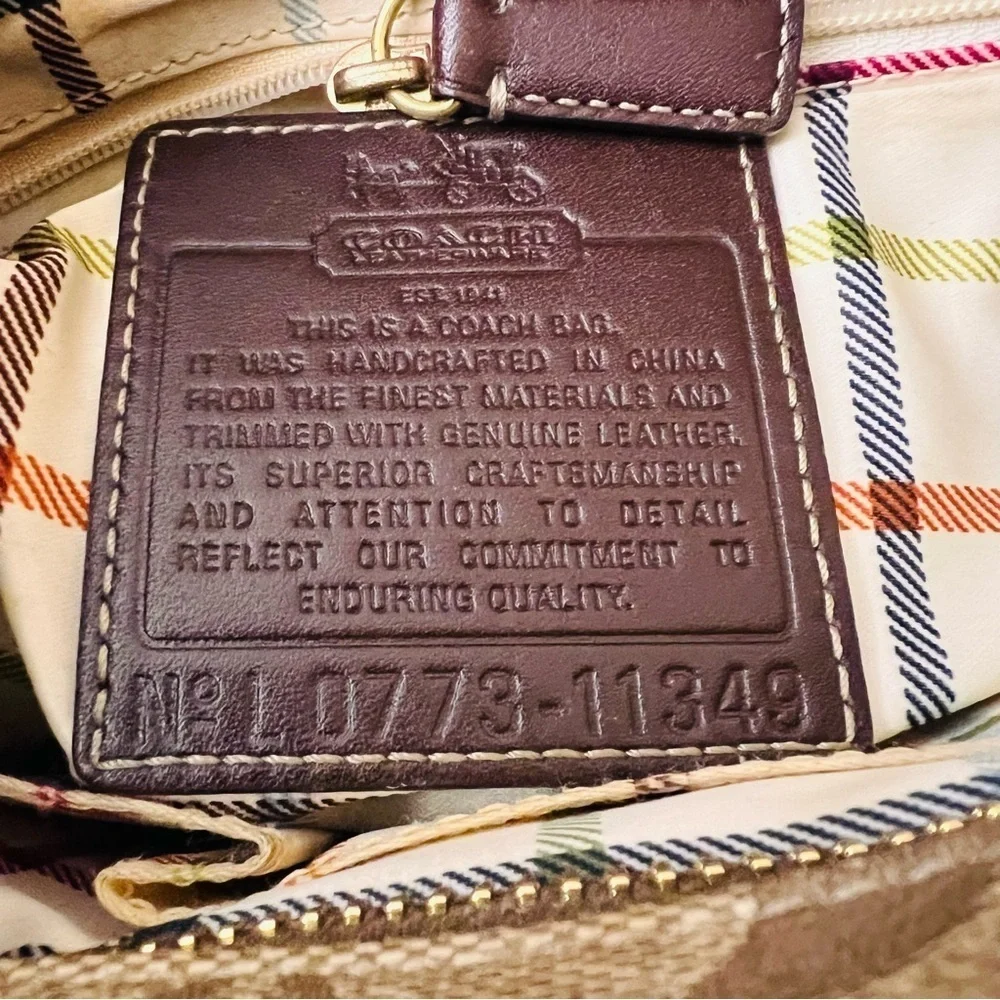 Vintage Coach #11349 Tan and Brown Signature Tote